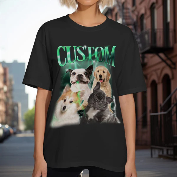 Personalized Photo Vintage T-shirt with Name for Pet Lover