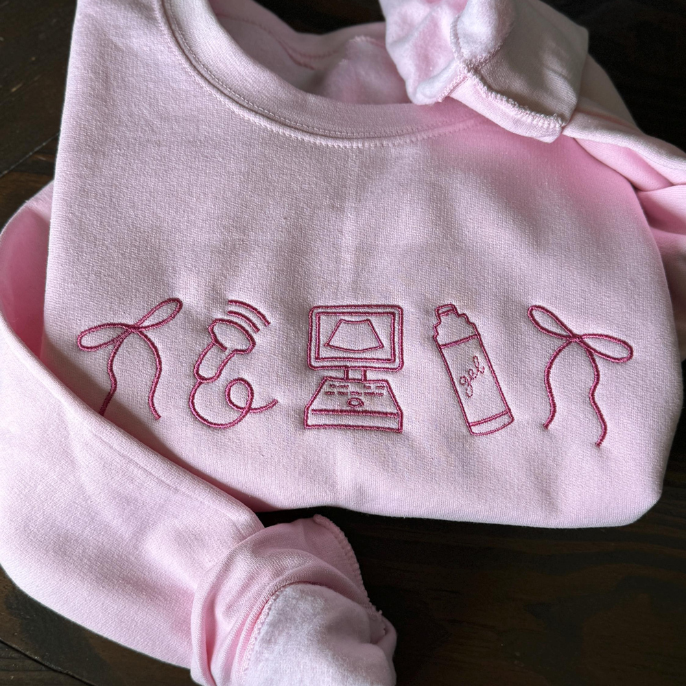 Embroidered Minimalist Nurse Life Icons T-Shirt Sweatshirt Hoodie