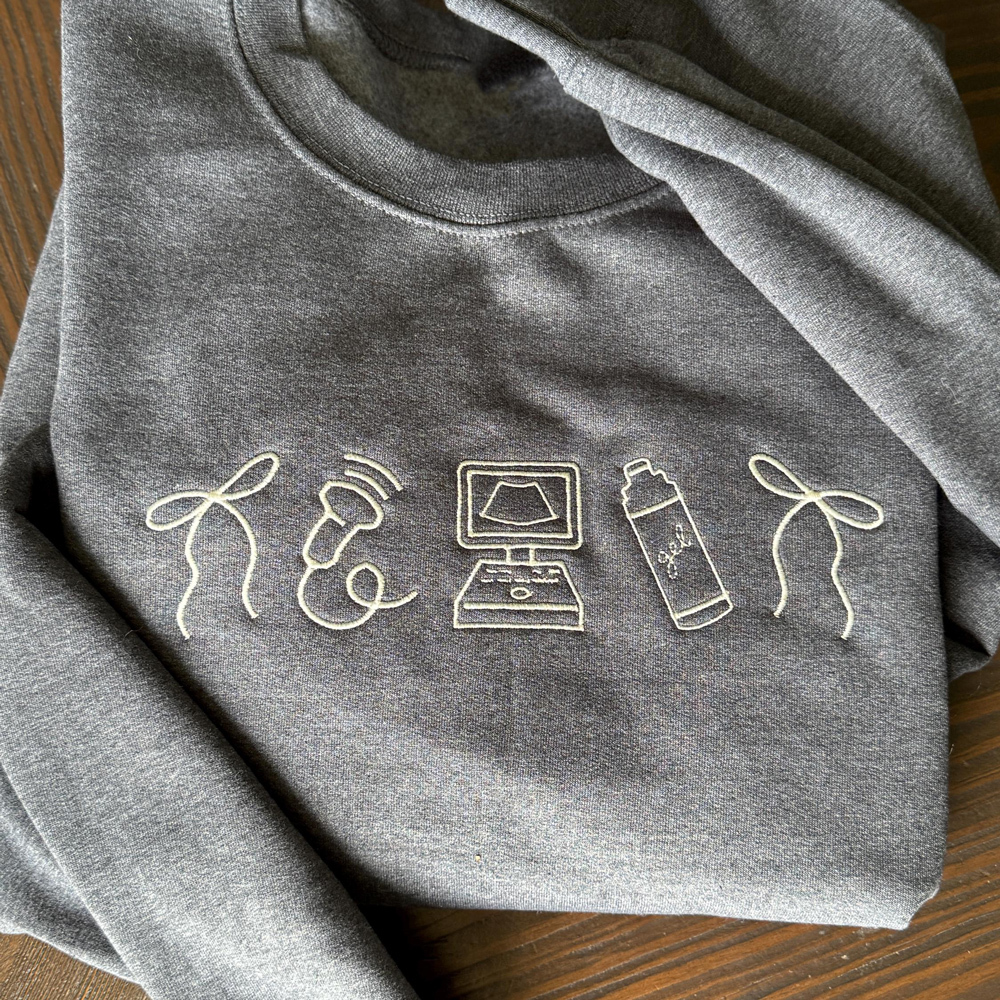 Embroidered Minimalist Nurse Life Icons T-Shirt Sweatshirt Hoodie