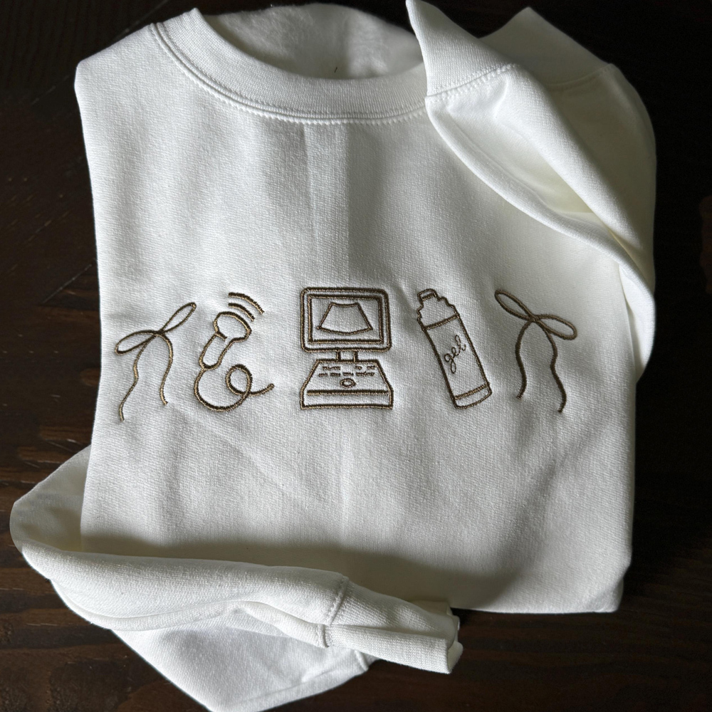 Embroidered Minimalist Nurse Life Icons T-Shirt Sweatshirt Hoodie