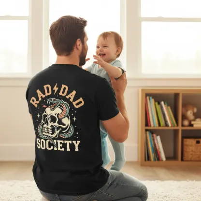 Rad Dad Society Shirt Cool Dad Club Retro Tee First Fathers Day Gift