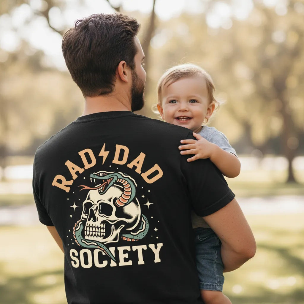 Rad Dad Society Shirt Cool Dad Club Retro Tee First Fathers Day Gift
