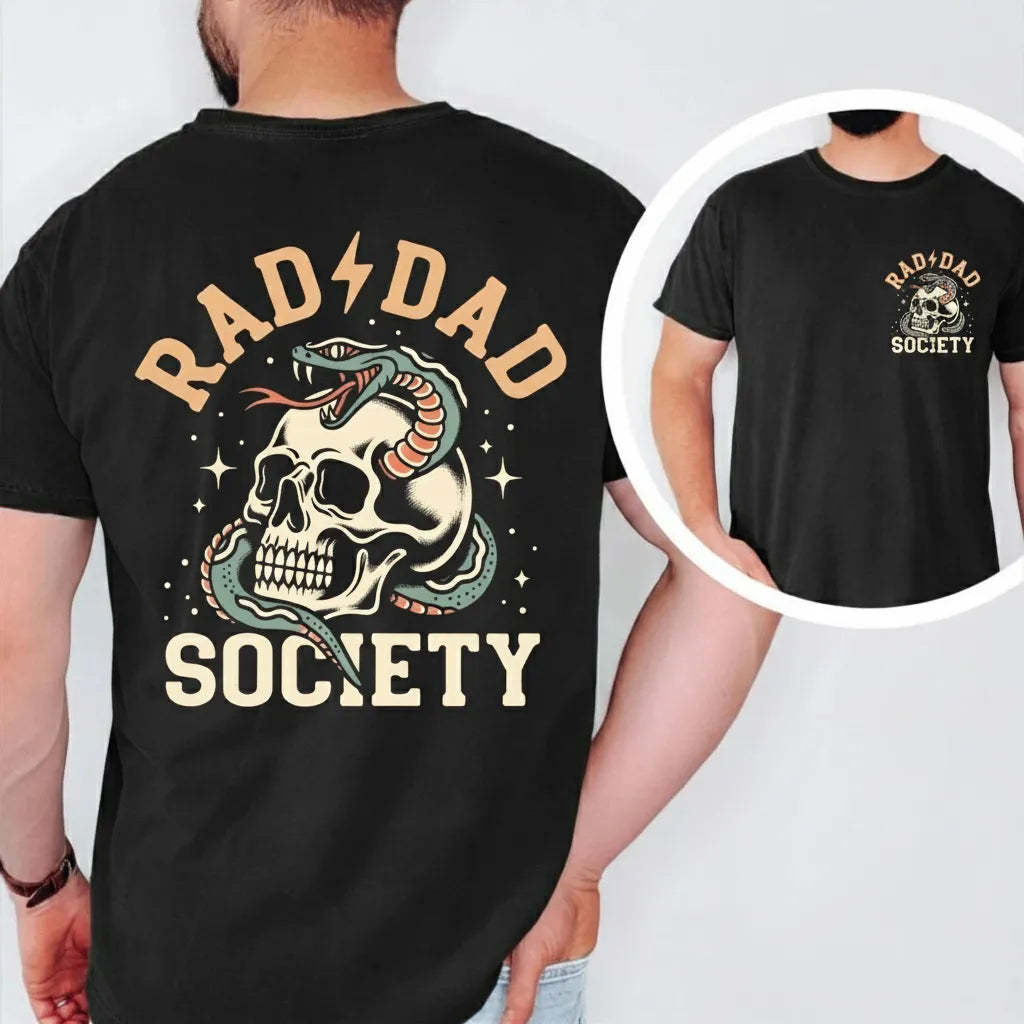 Rad Dad Society Shirt Cool Dad Club Retro Tee First Fathers Day Gift