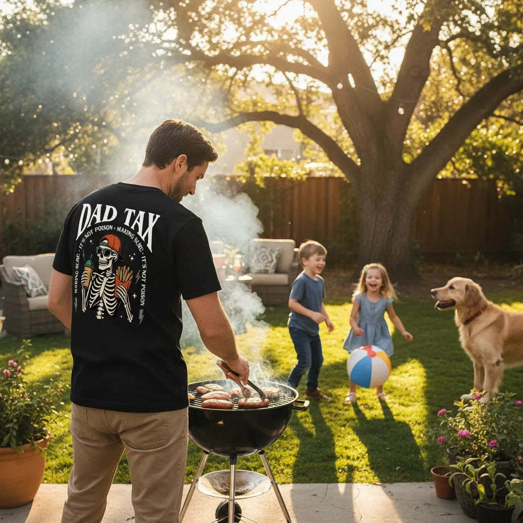 Funny Dad Tax Shirt Retro Skeleton Dad Tee Fathers Day Gift