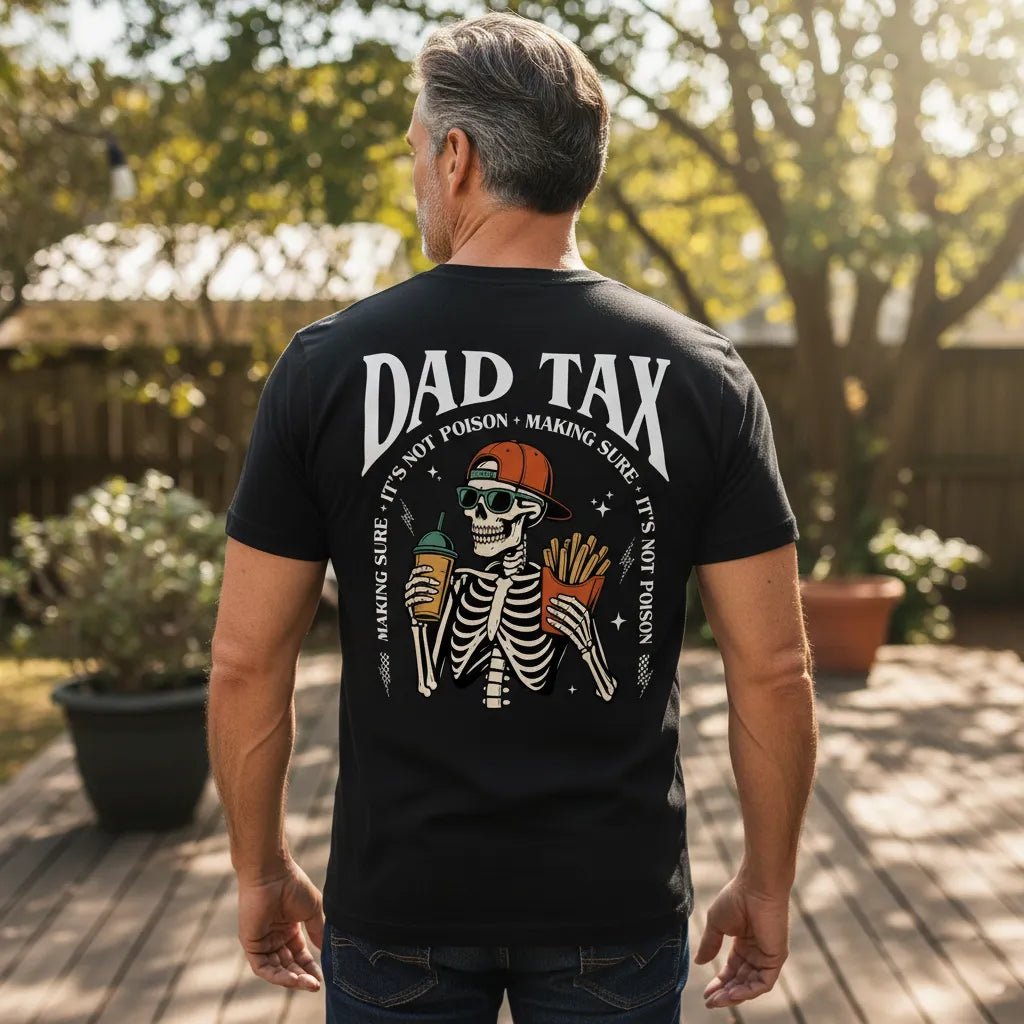 Funny Dad Tax Shirt Retro Skeleton Dad Tee Fathers Day Gift