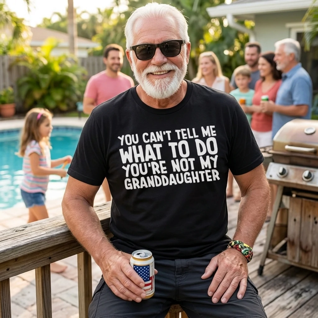 You can't Tell Me What to Do You're not My Granddaughter Tee Father's Day Gift Funny Grandpa Gift