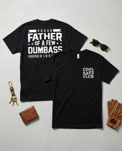 Dumbass Kids Club Vintage Black T-Shirt Dad Humor Tee Funny Father's Day Gift
