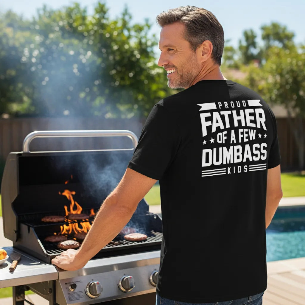 Dumbass Kids Club Vintage Black T-Shirt Dad Humor Tee Funny Father's Day Gift