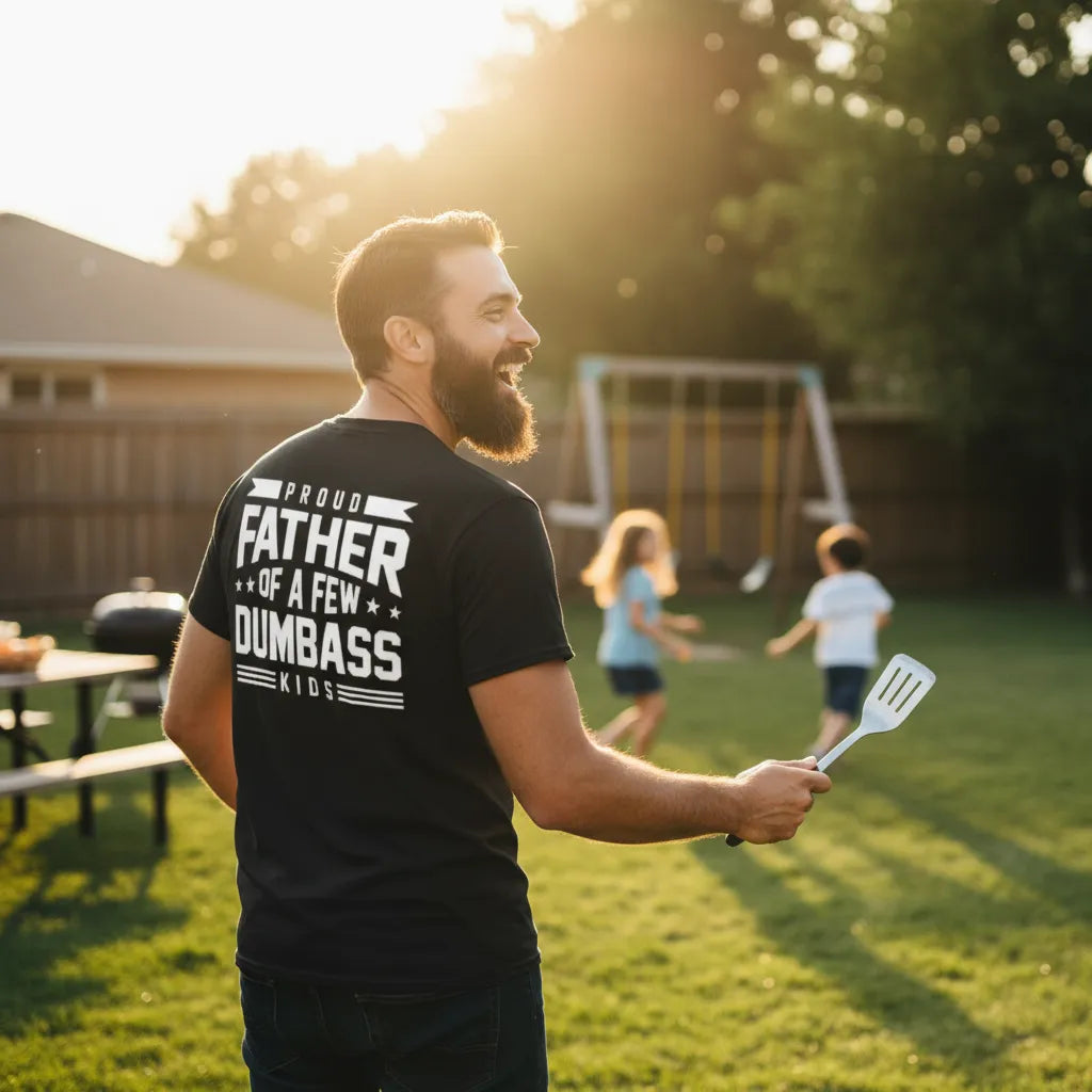 Dumbass Kids Club Vintage Black T-Shirt Dad Humor Tee Funny Father's Day Gift