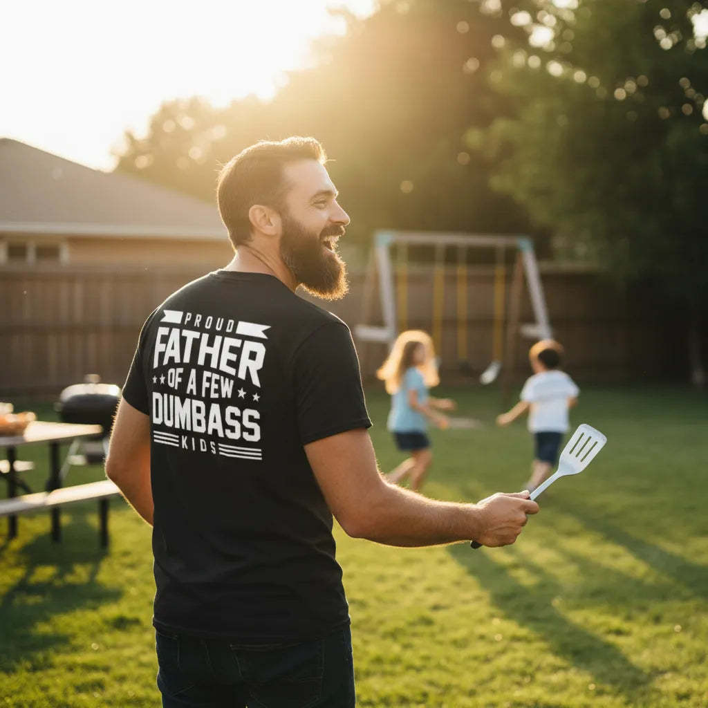 Dumbass Kids Club Vintage Black T-Shirt Dad Humor Tee Funny Father's Day Gift