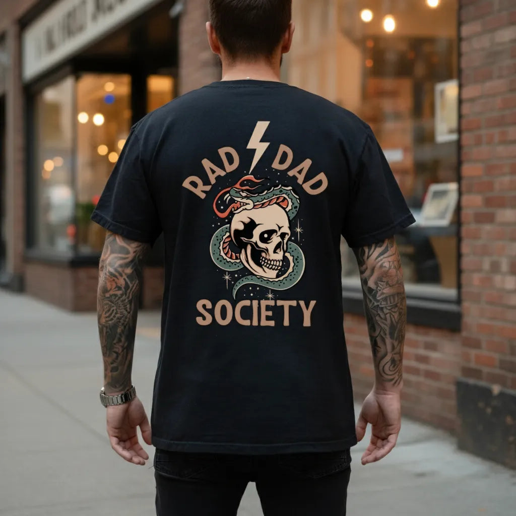 Rad Dad Society Tee Cool Dad Club Dad Life Tee First Fathers Day Present Father's Day Gift