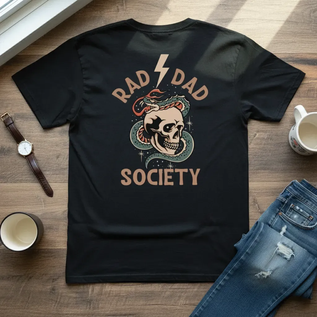 Rad Dad Society Tee Cool Dad Club Dad Life Tee First Fathers Day Present Father's Day Gift