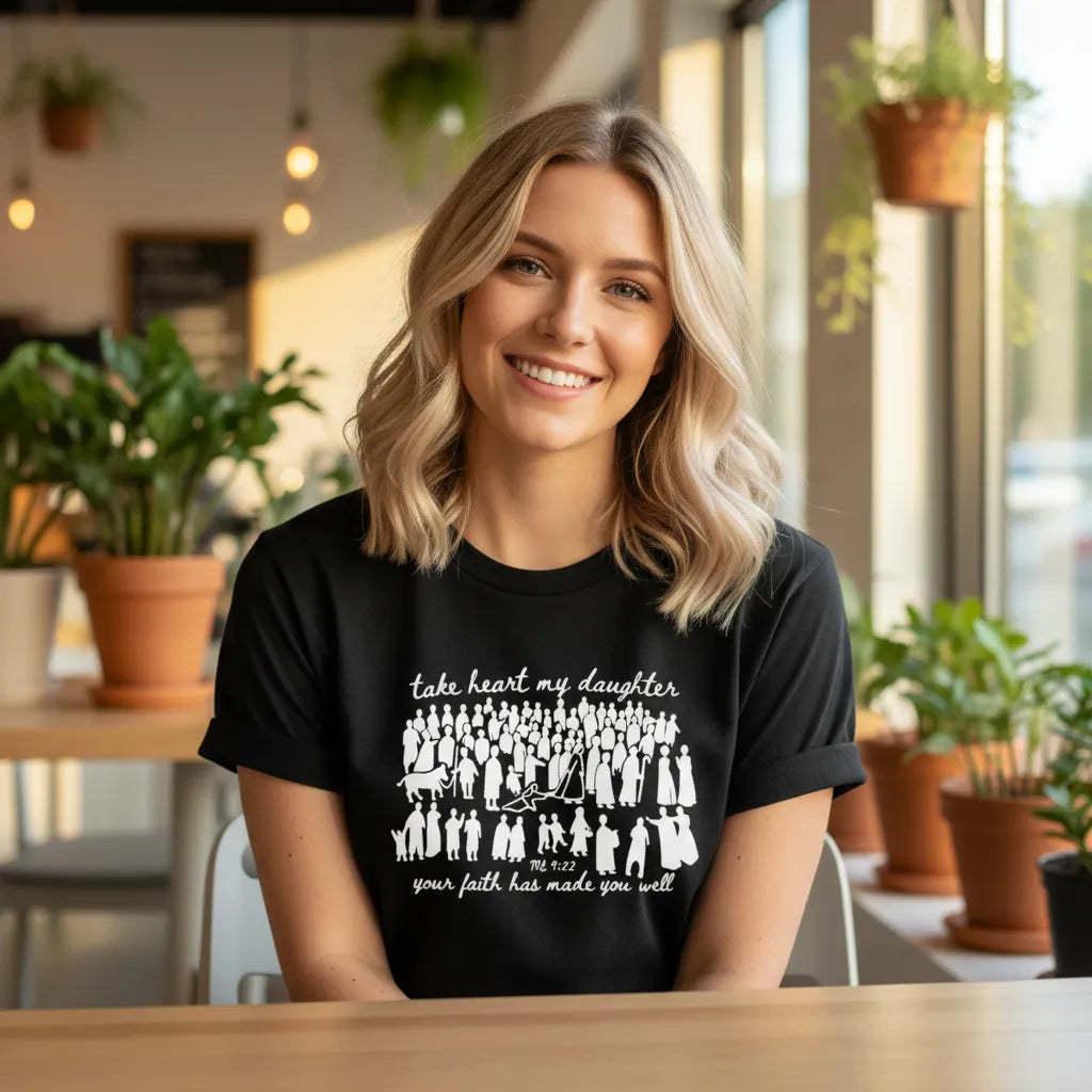 Jesus Christian Shirt For Women Take Heart My Daughter Premium Christian Tee