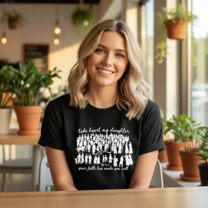 Jesus Christian Shirt For Women Take Heart My Daughter Premium Christian Tee