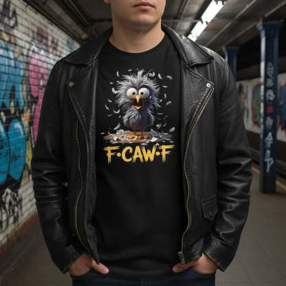 Funny Rooster F-CAW-F Streetwear Tee Messy Bird Graphic Shirts Summer Viral Gag Gift