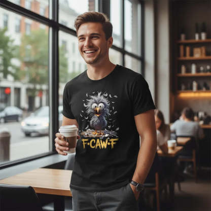 Funny Rooster F-CAW-F Streetwear Tee Messy Bird Graphic Shirts Summer Viral Gag Gift