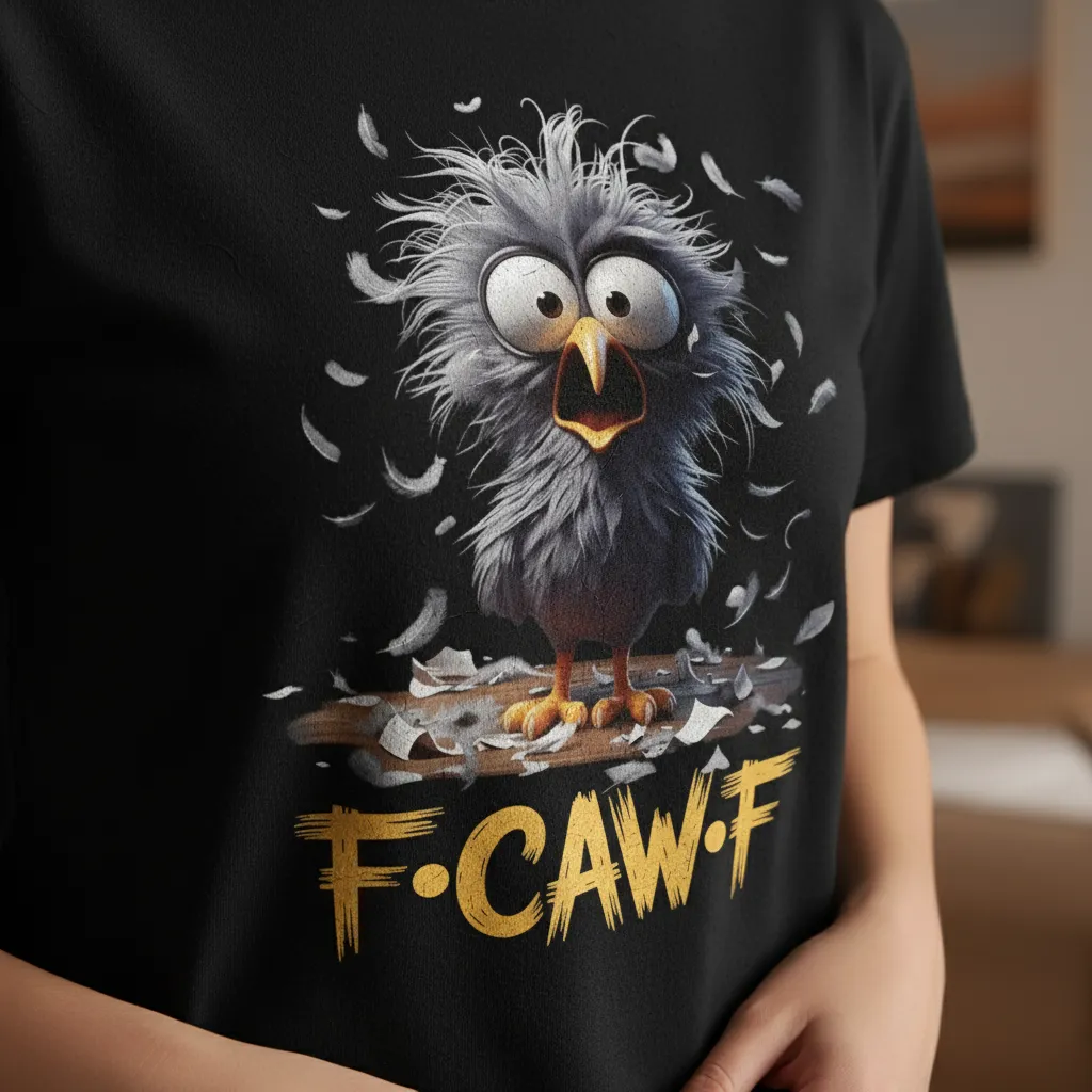 Funny Rooster F-CAW-F Streetwear Tee Messy Bird Graphic Shirts Summer Viral Gag Gift