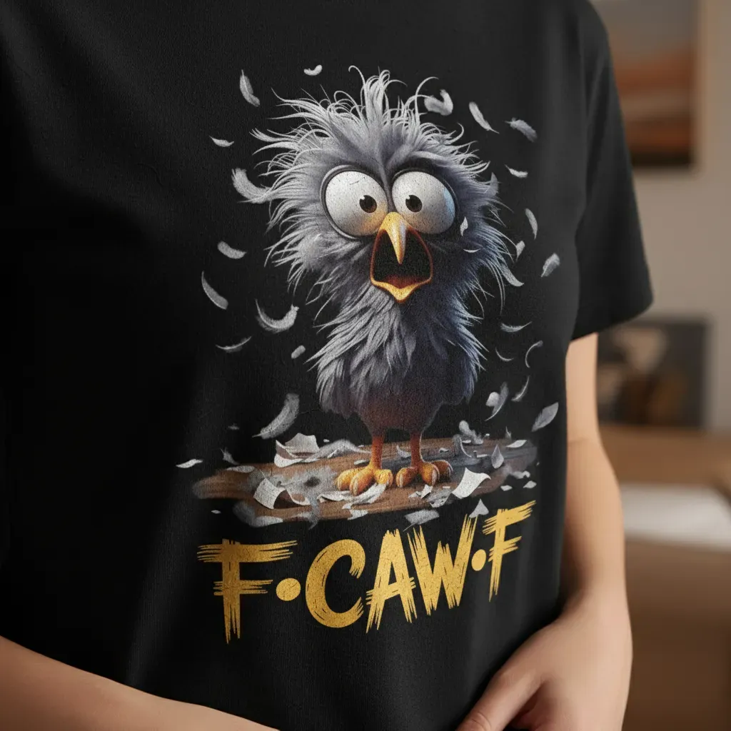 Funny Rooster F-CAW-F Streetwear Tee Messy Bird Graphic Shirts Summer Viral Gag Gift