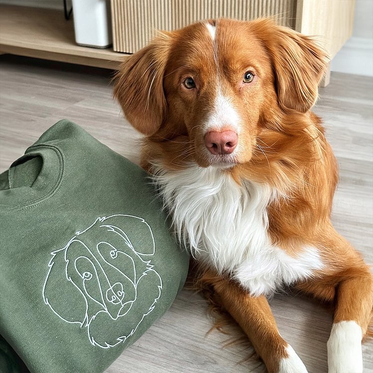 Custom Outline Embroidered Pet From Your Photo Sweatshirt