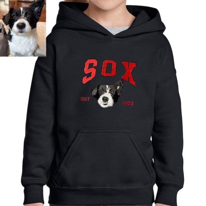 Custom Embroidered Dog Portrait Sweatshirt for Pet Lover