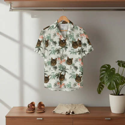 Personalized Face Hawaiian Shirt Gift for Him Pet Lover Beach Day Essential