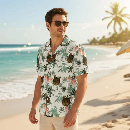 Personalized Face Hawaiian Shirt Gift for Him Pet Lover Beach Day Essential