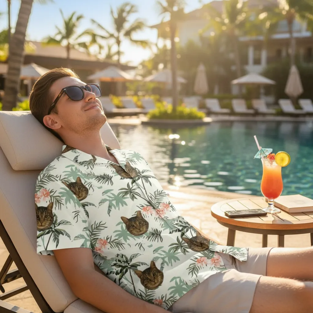 Personalized Face Hawaiian Shirt Gift for Him Pet Lover Beach Day Essential