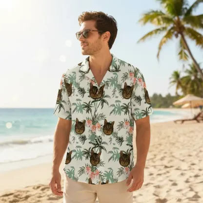 Personalized Face Hawaiian Shirt Gift for Him Pet Lover Beach Day Essential