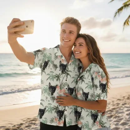Personalized Face Hawaiian Shirt Gift for Him Pet Lover Beach Day Essential