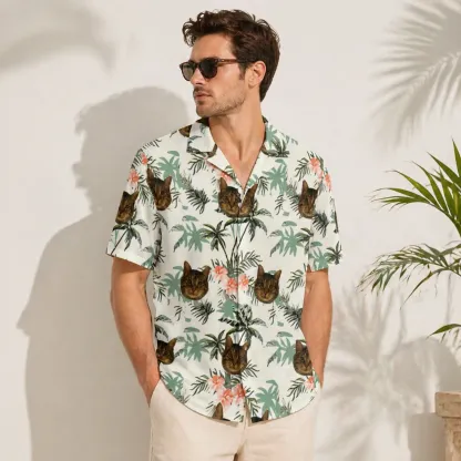 Personalized Face Hawaiian Shirt Gift for Him Pet Lover Beach Day Essential
