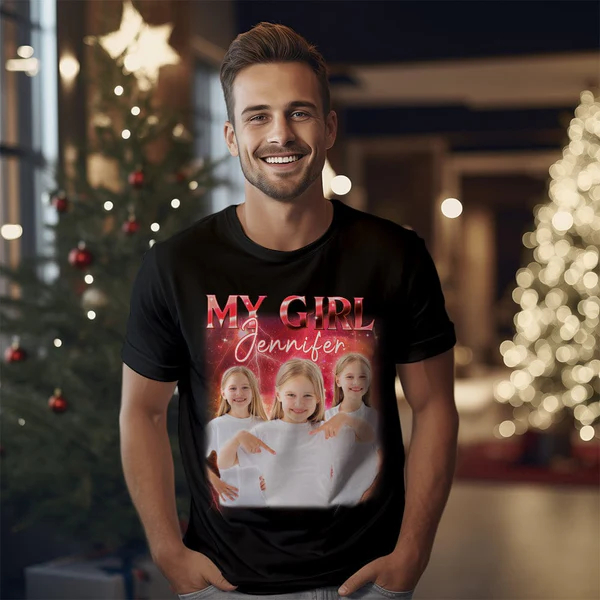 Personalized Photo And Text Vintage T-shirt for Mom and Dad