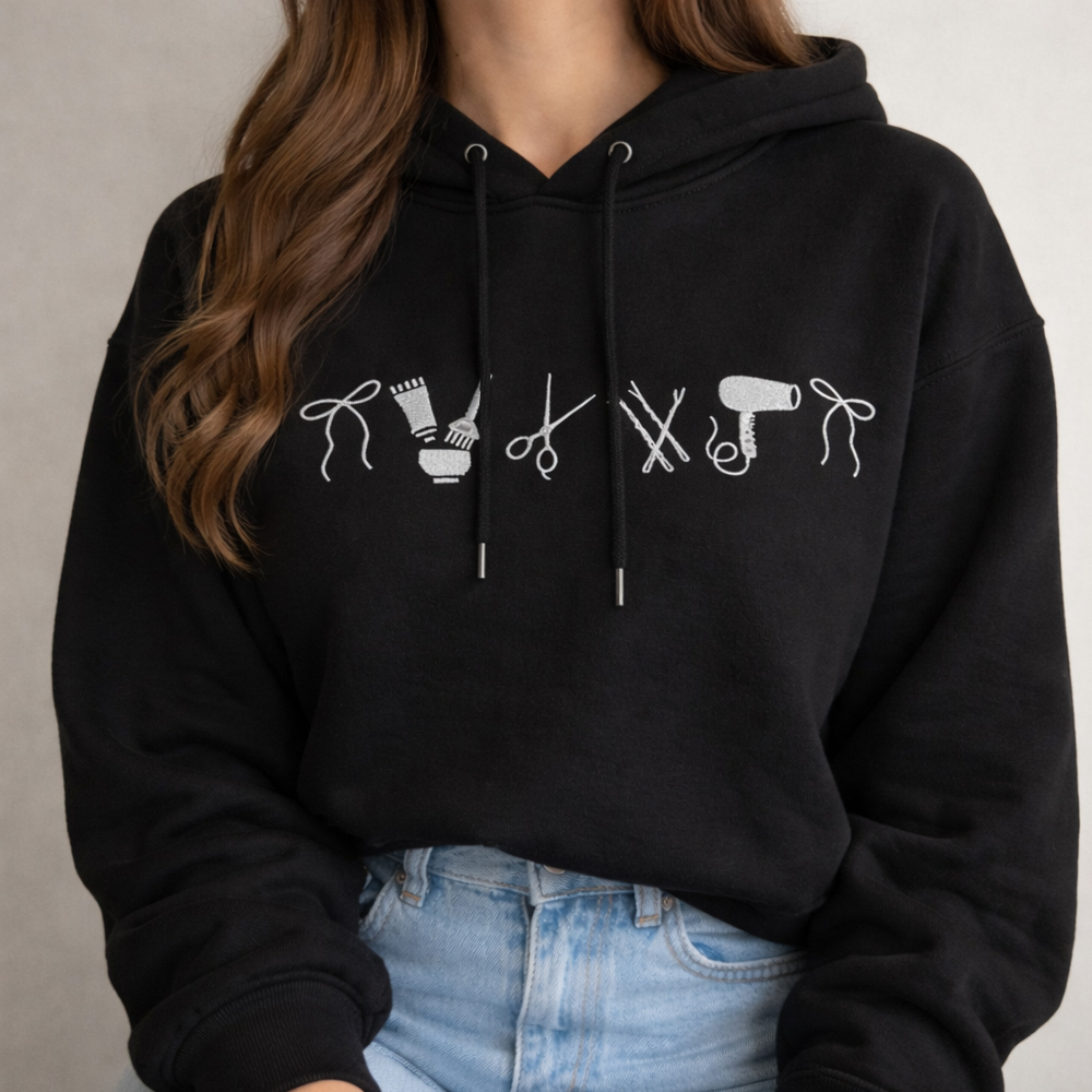 Embroidered Minimalist Nurse Life Icons Sweatshirt Hoodie