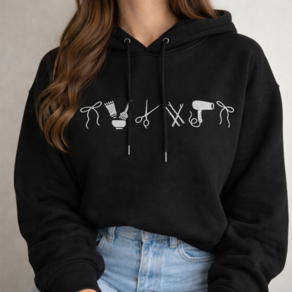 Embroidered Minimalist Nurse Life Icons Sweatshirt Hoodie