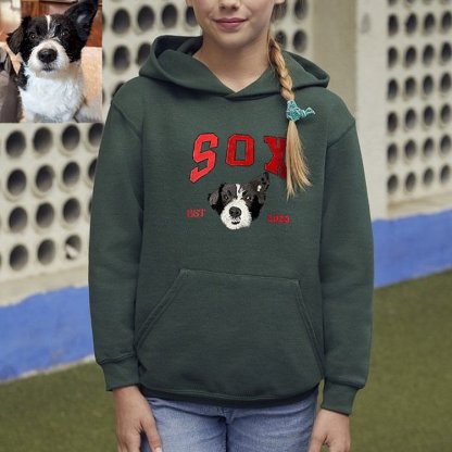 Custom Embroidered Dog Portrait Sweatshirt for Pet Lover