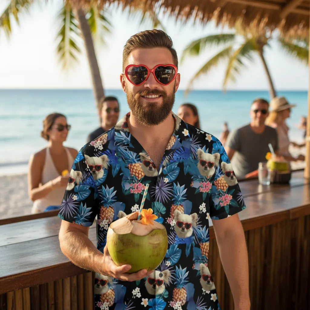 Personalized Face Hawaiian Shirt Beach Day Shirt Funny Gift for Him