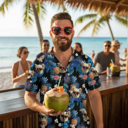 Personalized Face Hawaiian Shirt Beach Day Shirt Funny Gift for Him