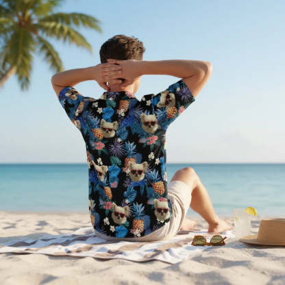 Personalized Face Hawaiian Shirt Beach Day Shirt Funny Gift for Him