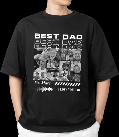 Personalized Best Dad T-shirt with Photo for Dad 