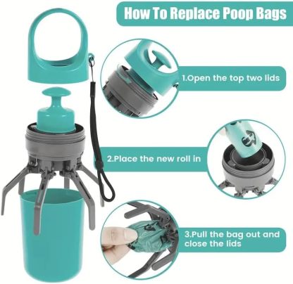 Dog Pooper Scooper for Large Small Dogs - Portable Eco-Friendly Lightweight Poop Scooper for Dogs, Mini Waste Picker for Lawn, Grass, Gravel, and Easy to Carry 