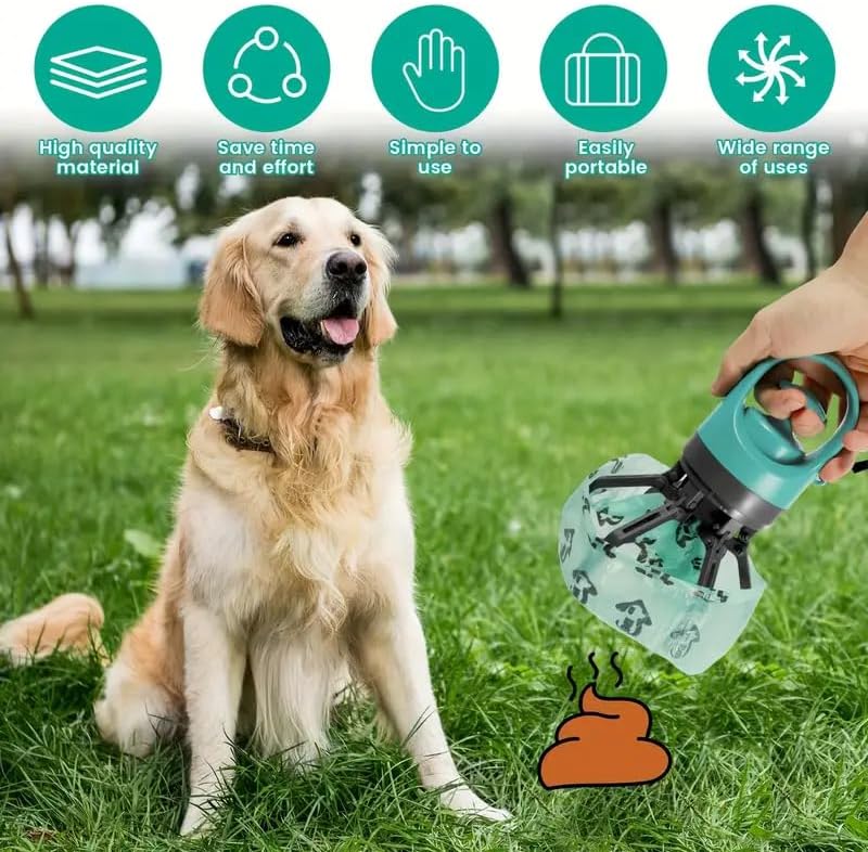 Dog Pooper Scooper for Large Small Dogs - Portable Eco-Friendly Lightweight Poop Scooper for Dogs, Mini Waste Picker for Lawn, Grass, Gravel, and Easy to Carry 