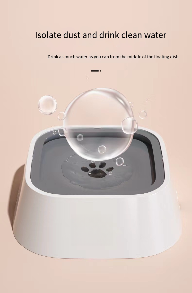  Dog Drinking Bowl, No-Spill Slow Feeder Water Bowl for Dogs and Cats with Floating Disk - Splash-Proof Design for Travel, Ideal for Small Dogs and Messy Drinker