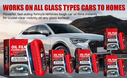 Automotive Oil Film Cleaning Brush New Glass Coating for Windshield Glass Oil Film Remover, Strong Front Windshield Remover for Windshield Improves Clarity and Visibility