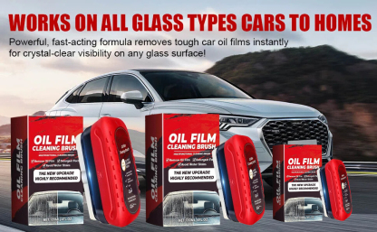Automotive Oil Film Cleaning Brush New Glass Coating for Windshield Glass Oil Film Remover, Strong Front Windshield Remover for Windshield Improves Clarity and Visibility