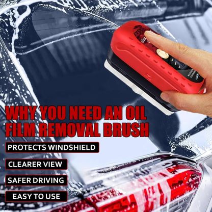 Automotive Oil Film Cleaning Brush New Glass Coating for Windshield Glass Oil Film Remover, Strong Front Windshield Remover for Windshield Improves Clarity and Visibility
