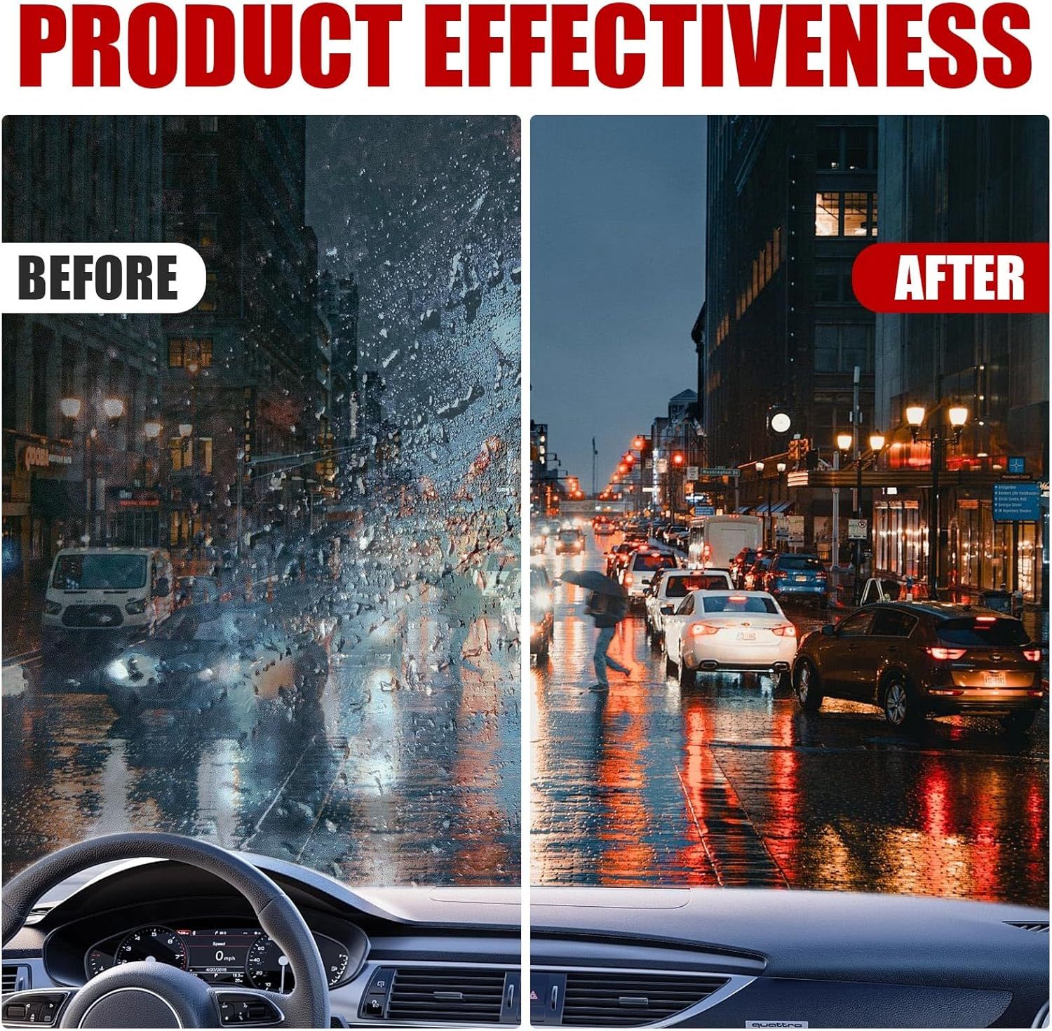 Automotive Oil Film Cleaning Brush New Glass Coating for Windshield Glass Oil Film Remover, Strong Front Windshield Remover for Windshield Improves Clarity and Visibility