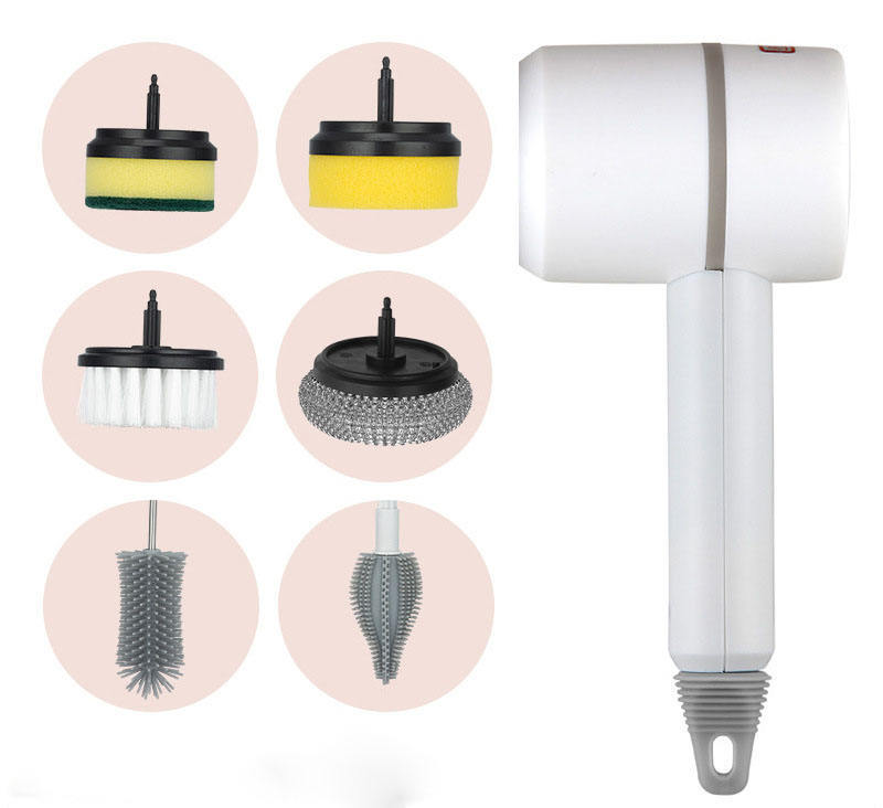 Electric Spin Scrubber Cleaning Brush:Rechargeable Scrubber Brush with 3 Replaceable Brush Heads,Handheld Cordless Power Scrubber,Cleaning Tools for Bathtub,Floor,Wall,Tile,Sink