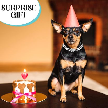 Dog Chain Diamond Collar Walking Metal Chain Necklace with Secure Buckle Pet Cuban Style Collar Jewelry Accessories for Small Medium Large Dog Cats