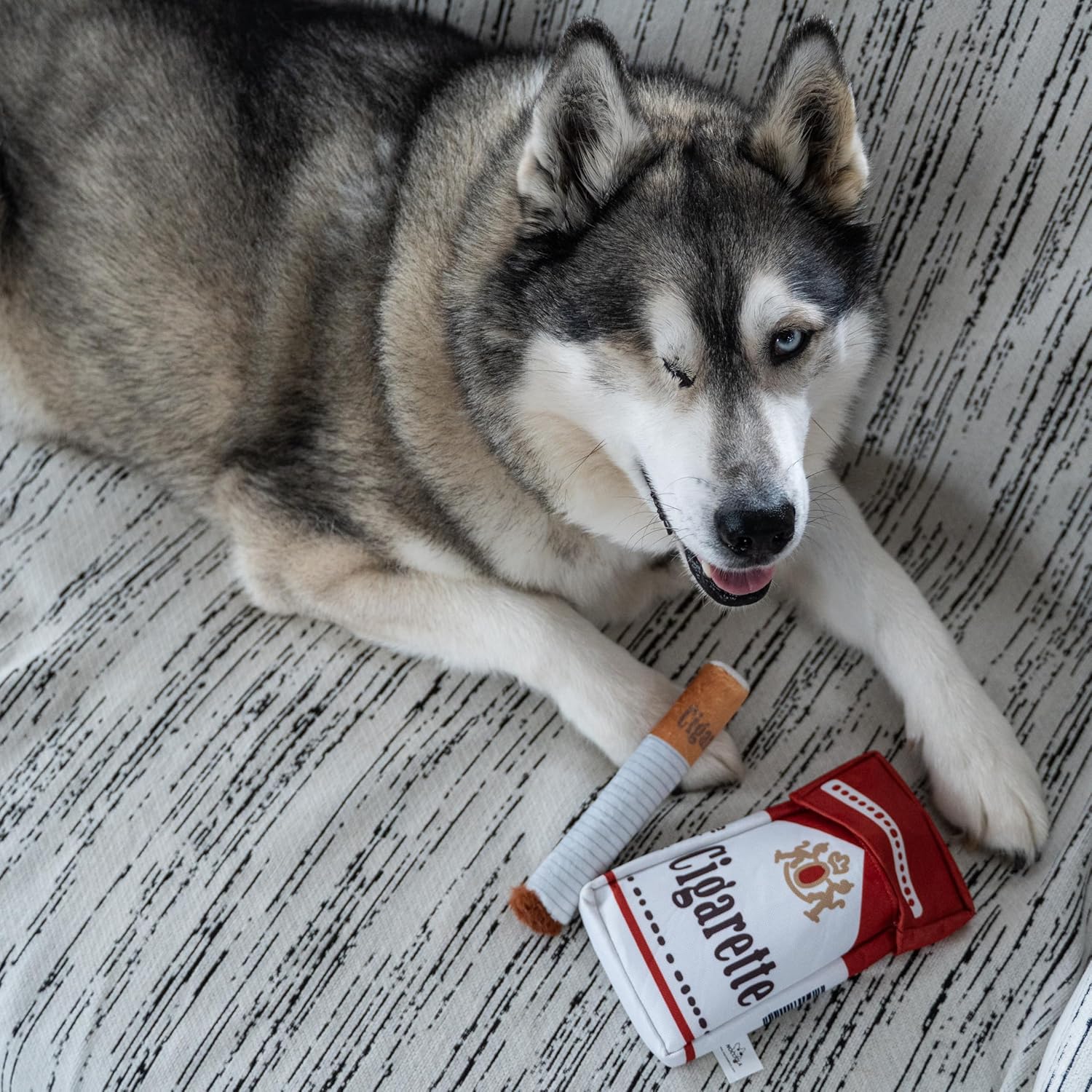 Giggle Puff Stick Toys, Funny Interactive Giggle Sound Plush Dog Toys, Pitbull Husky Frenchie No Stuffing Puppy Toys for Small to Medium Breed, Dog Accessories Boy Gift