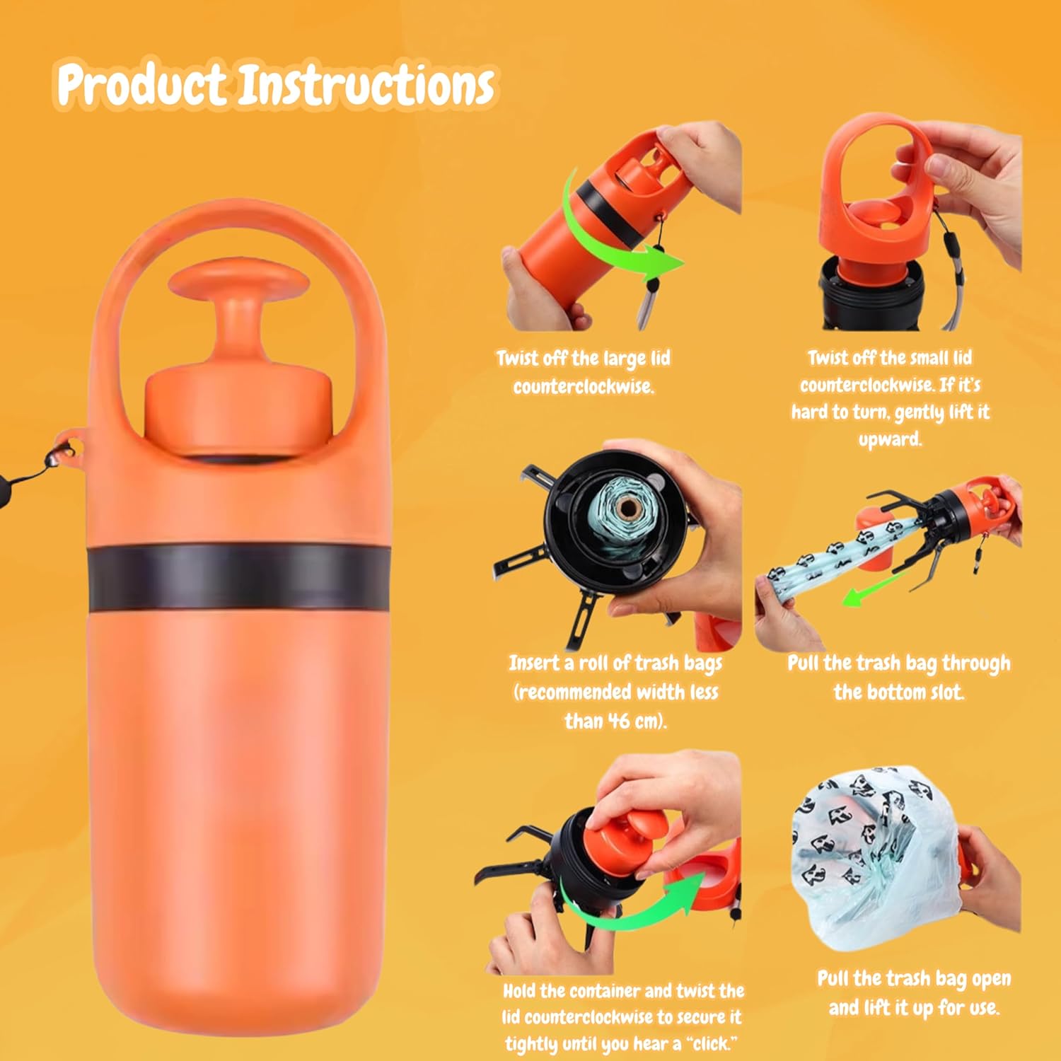 Dog Pooper Scooper for Large Small Dogs - Portable Eco-Friendly Lightweight Poop Scooper for Dogs, Mini Waste Picker for Lawn, Grass, Gravel, and Easy to Carry 