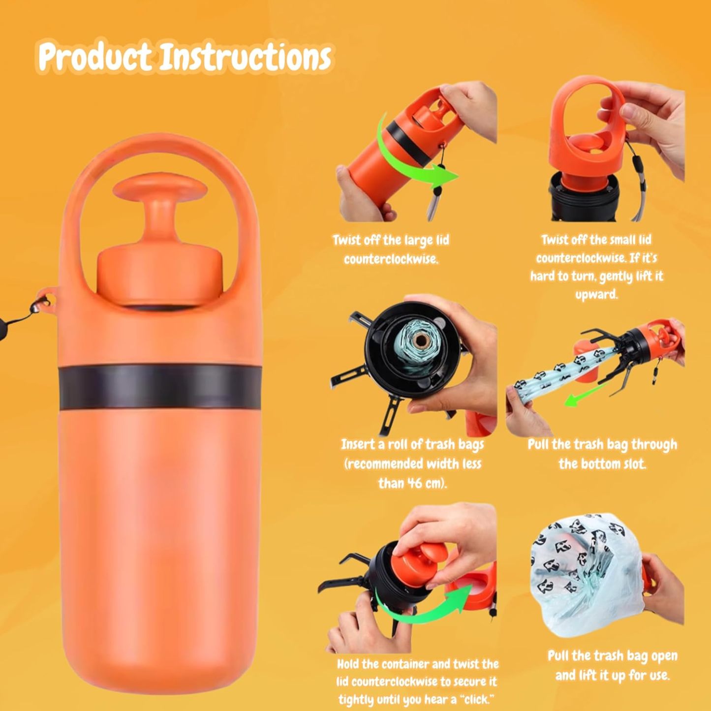 Dog Pooper Scooper for Large Small Dogs - Portable Eco-Friendly Lightweight Poop Scooper for Dogs, Mini Waste Picker for Lawn, Grass, Gravel, and Easy to Carry 